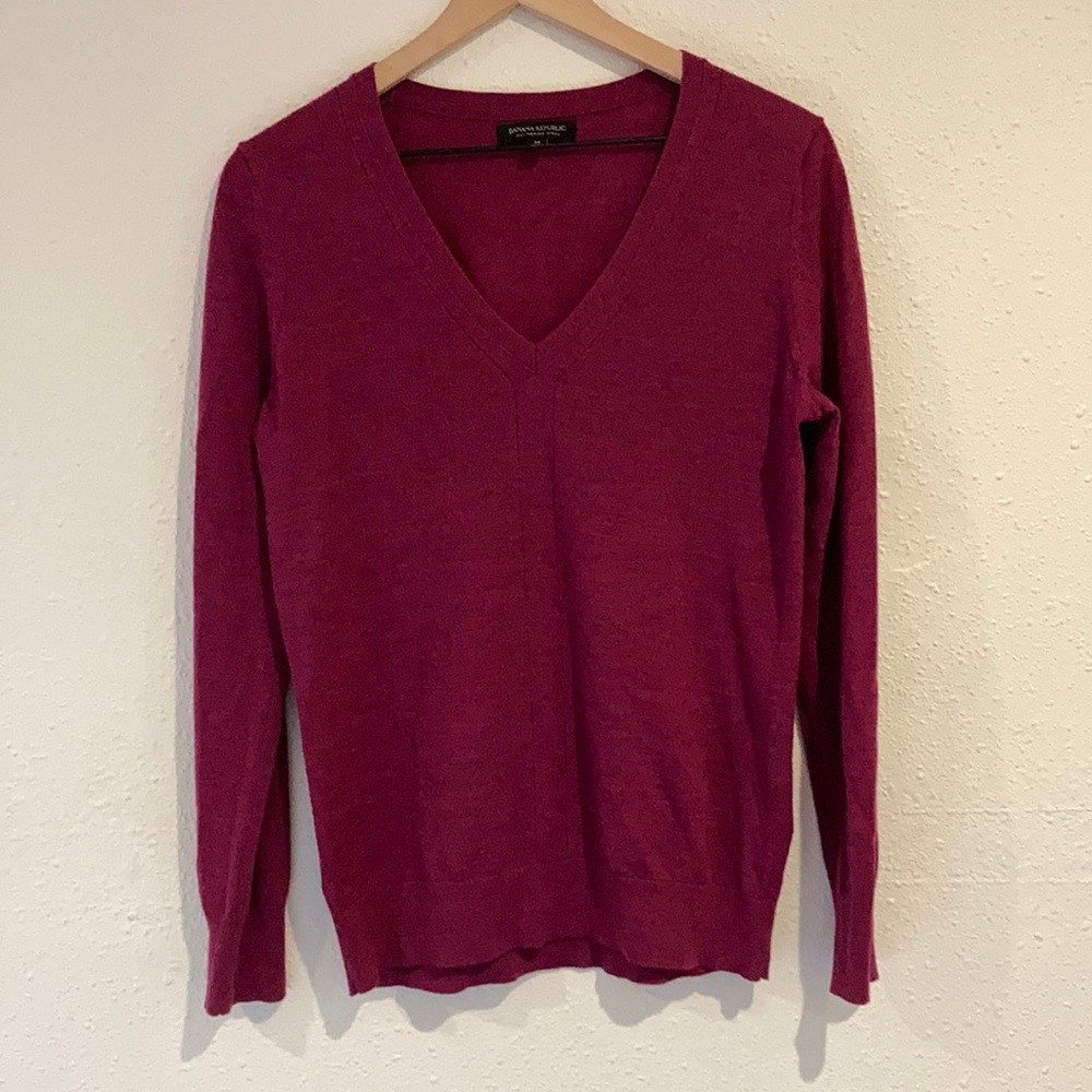 BANANA REPUBLIC Merino Wool Men’s V Neck Sweater Size M